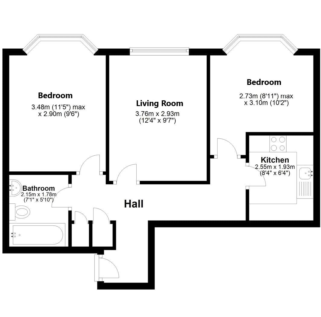 Floorplan of 2 bedroom  Flat for sale, Boxley Road, Maidstone, Kent, ME14