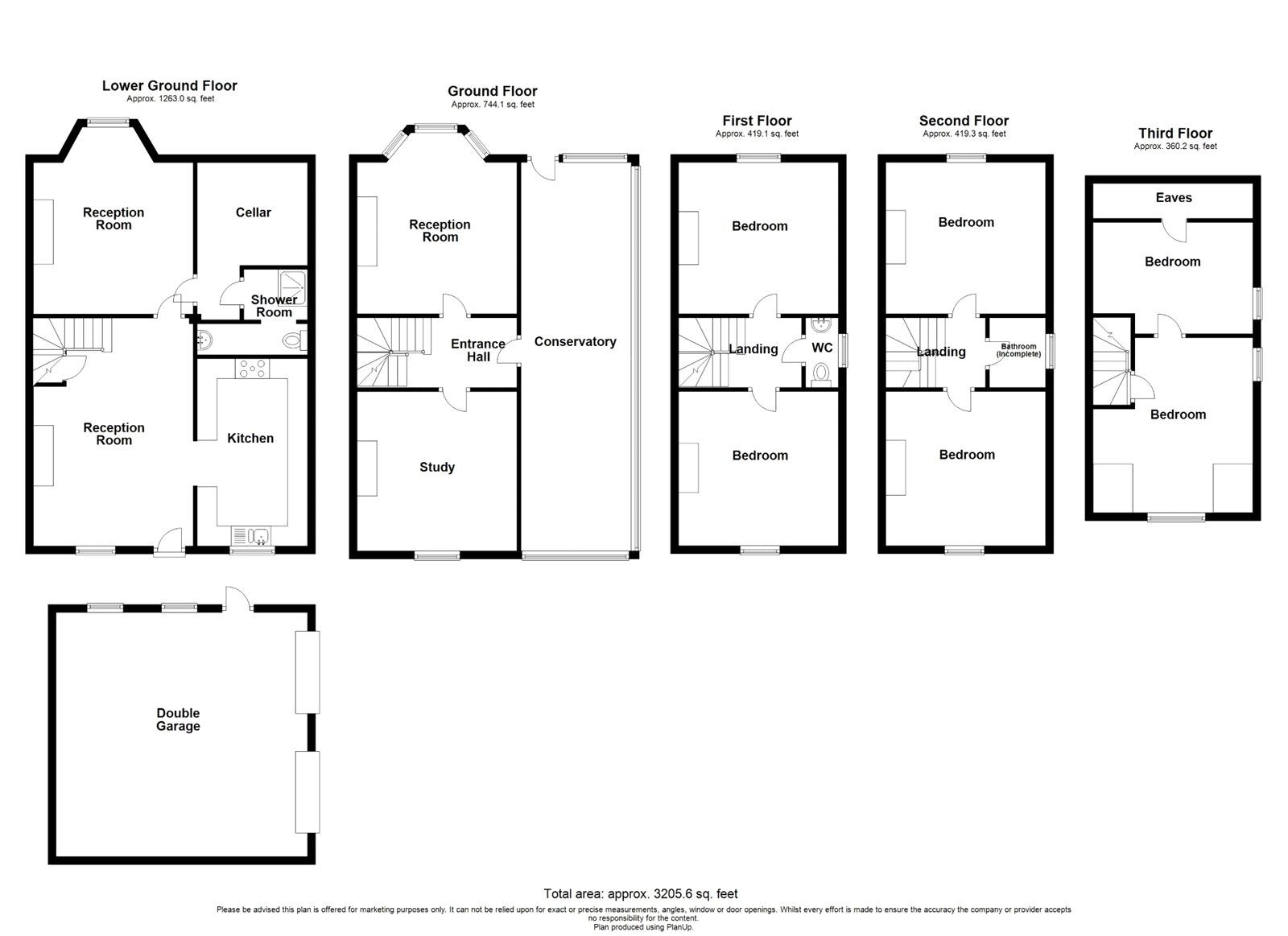Floorplan of 6 bedroom Semi Detached House for sale, Bower Mount Road, Maidstone, Kent, ME16