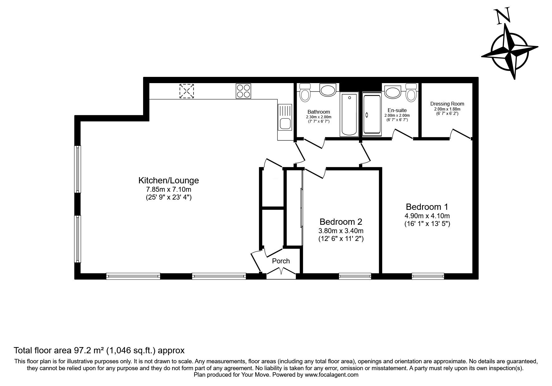 Floorplan of 2 bedroom  Flat for sale, Culpeper Road, Aylesford, Kent, ME20