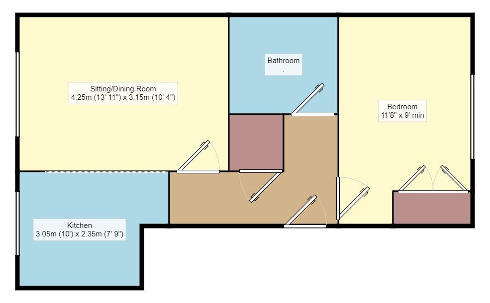 Floorplan of 1 bedroom  Flat for sale, Roman Way, Boughton Monchelsea, Kent, ME17