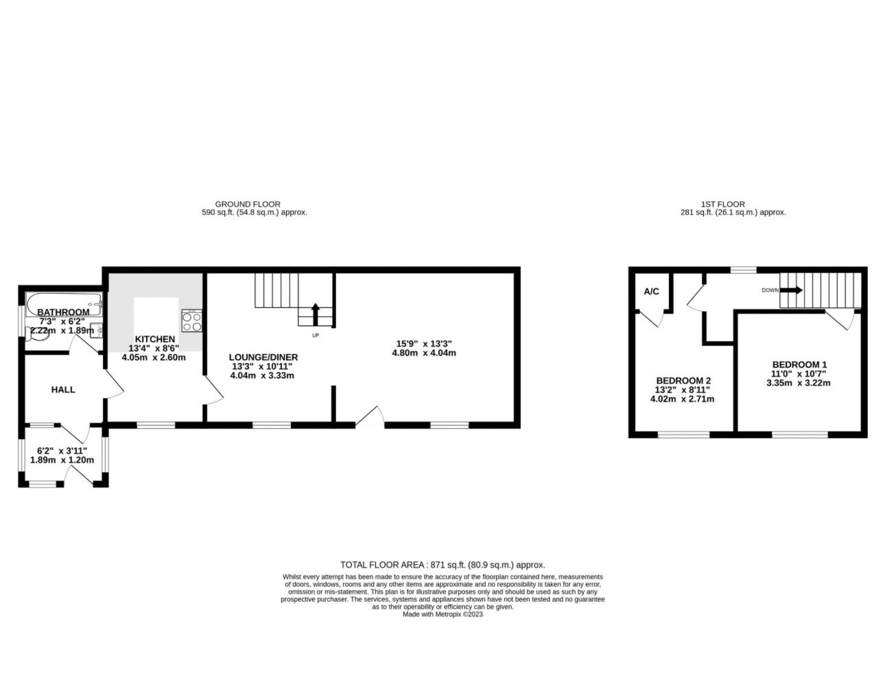 Floorplan of 2 bedroom Detached House to rent, Church Lane, Newington, Kent, ME9