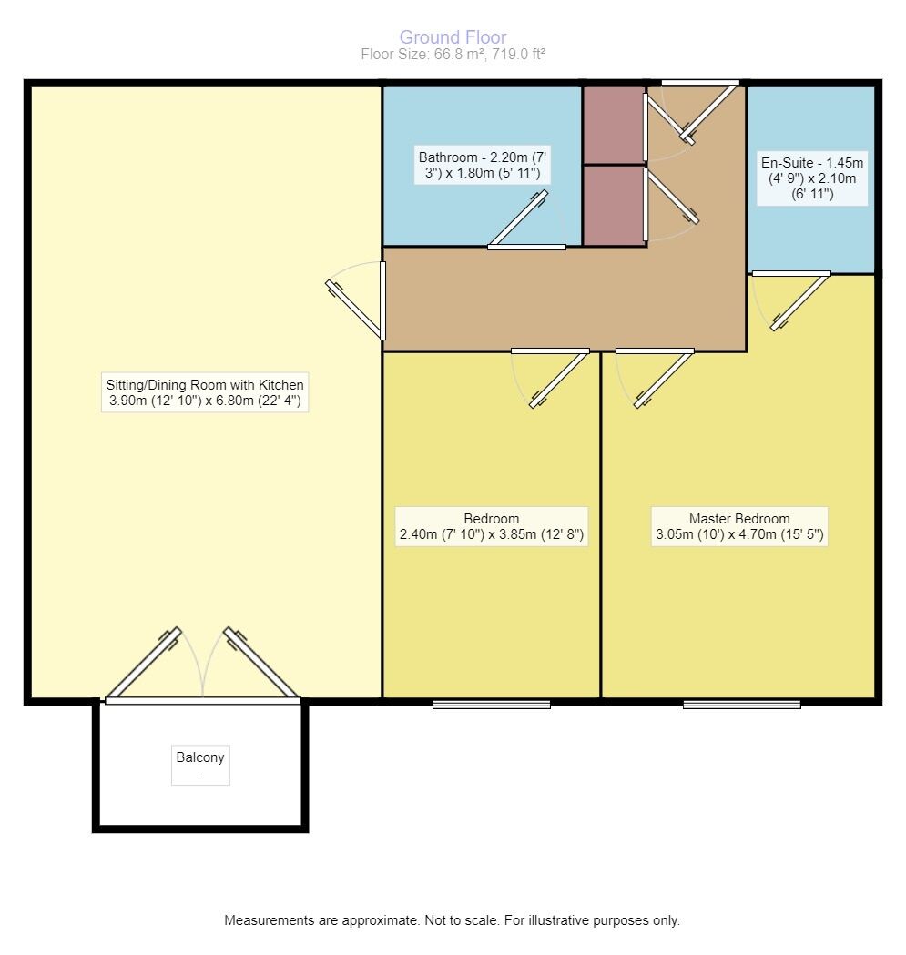 Floorplan of 2 bedroom  Flat for sale, Brunell Close, Maidstone, Kent, ME16