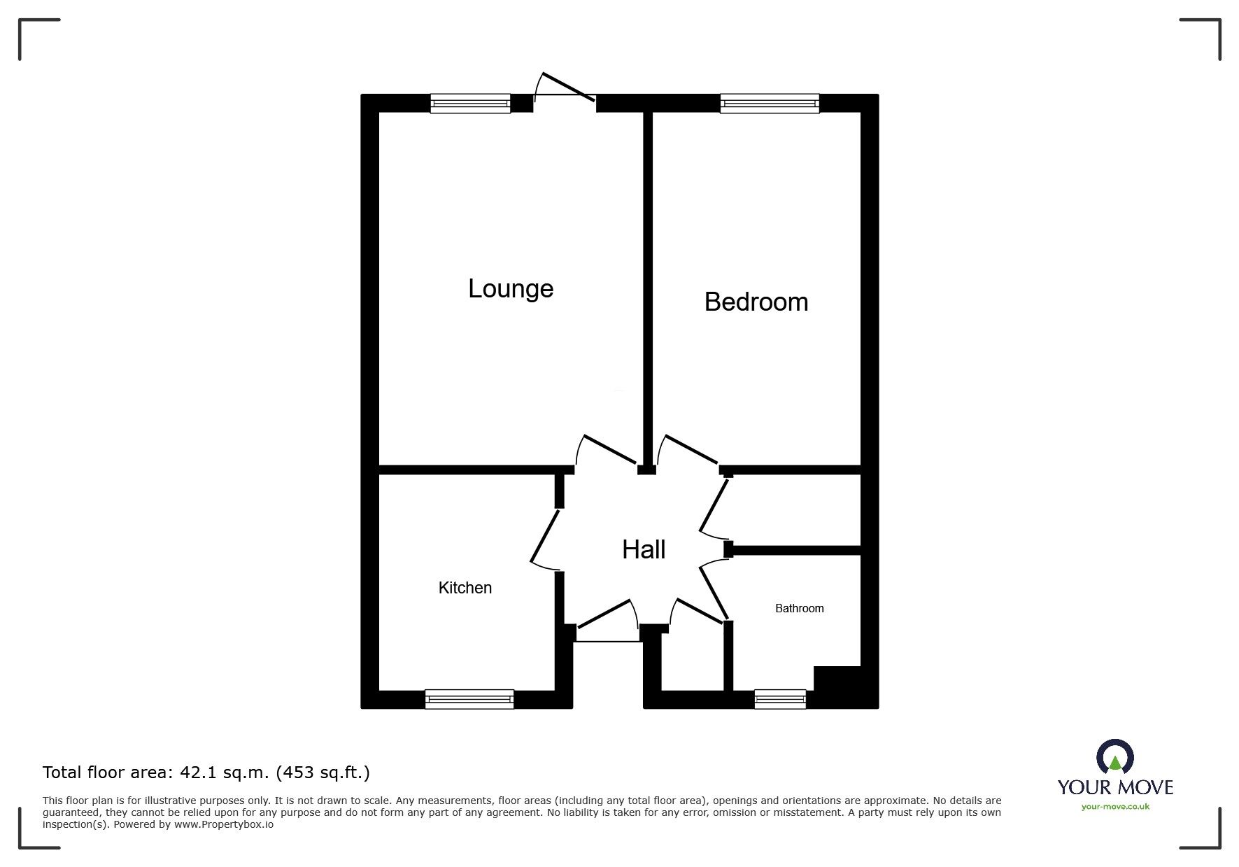Floorplan of 1 bedroom Mid Terrace Bungalow for sale, Echo Close, Maidstone, Kent, ME15