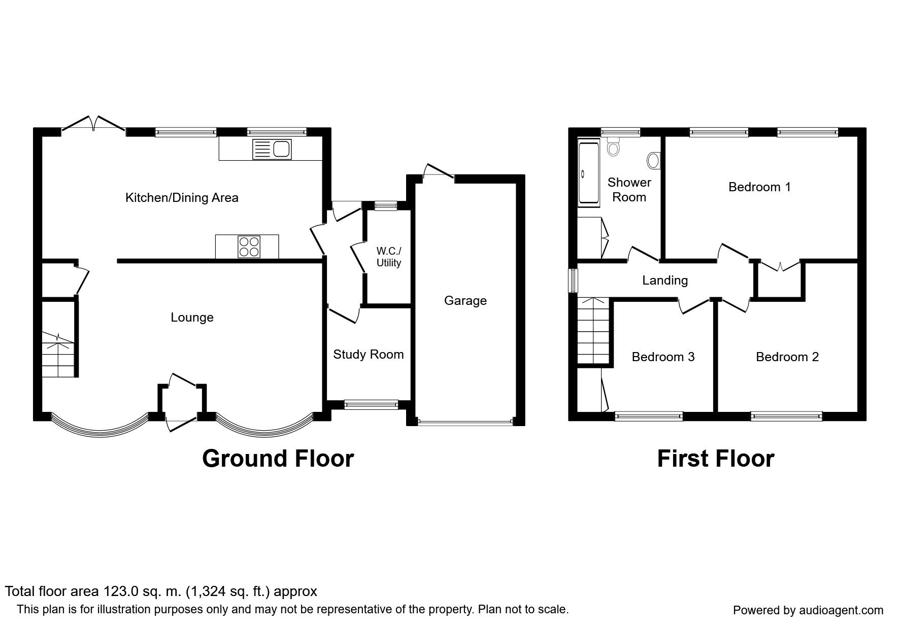 Floorplan of 3 bedroom Mid Terrace House for sale, Marigold Way, Maidstone, Kent, ME16