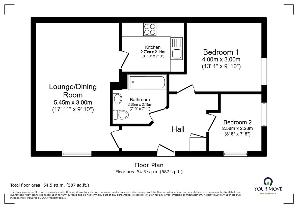 Floorplan of 2 bedroom  Flat for sale, Queens House, Fennel Close, Kent, ME16