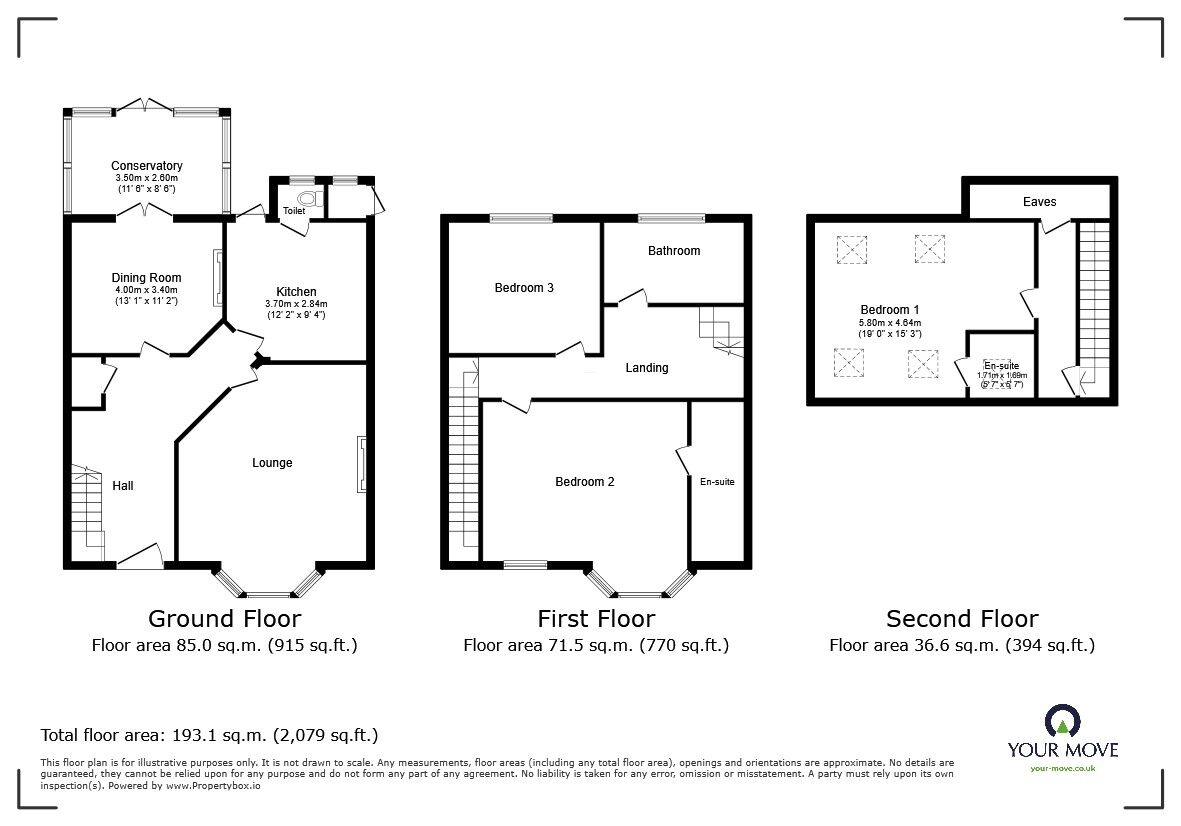 Floorplan of 3 bedroom Semi Detached House for sale, College Road, Maidstone, Kent, ME15