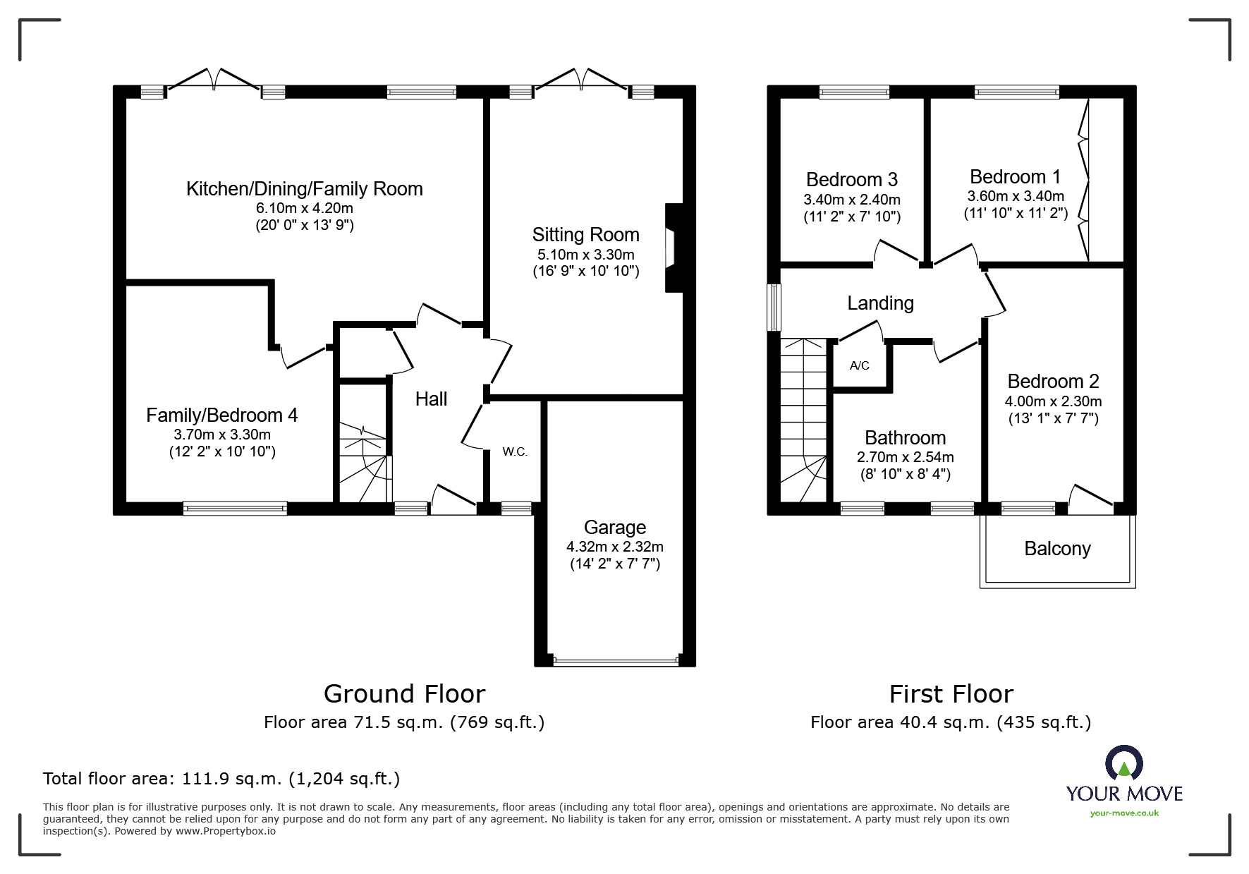 Floorplan of 4 bedroom End Terrace House for sale, Merton Road, Bearsted, Kent, ME15