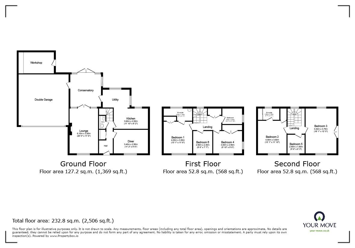 Floorplan of 6 bedroom Detached House for sale, Collinge Close, East Malling, Kent, ME19