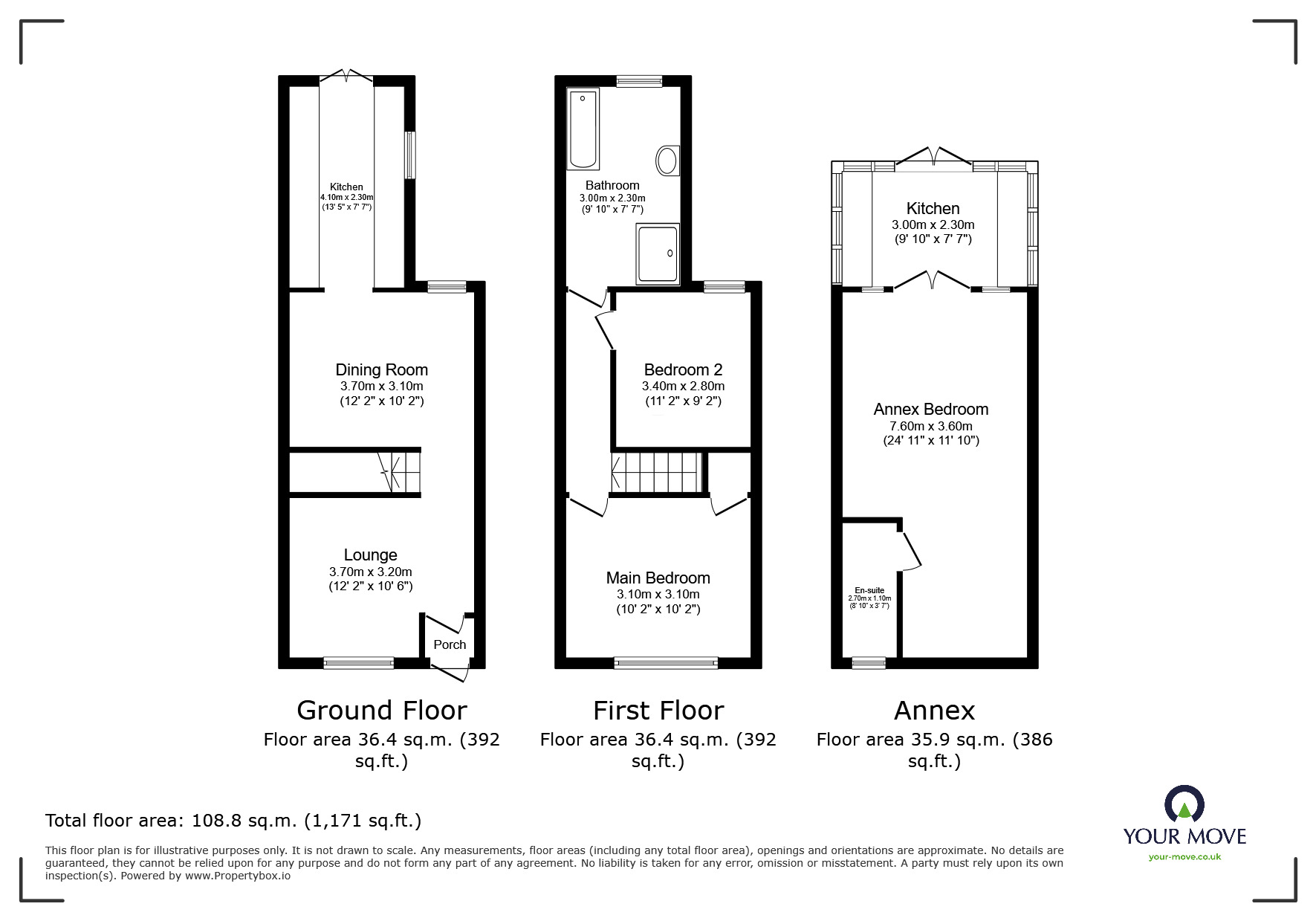 Floorplan of 3 bedroom Mid Terrace House for sale, Bluett Street, Maidstone, Kent, ME14