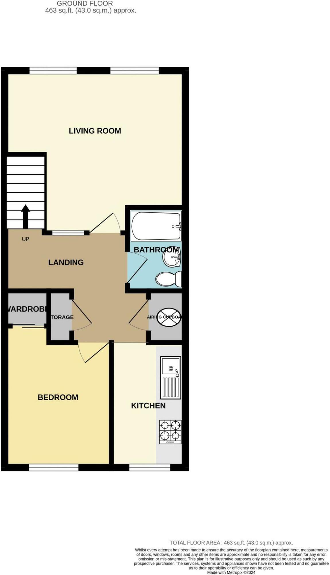 Floorplan of 1 bedroom Mid Terrace Flat for sale, Ravens Dane Close, Downswood, Kent, ME15