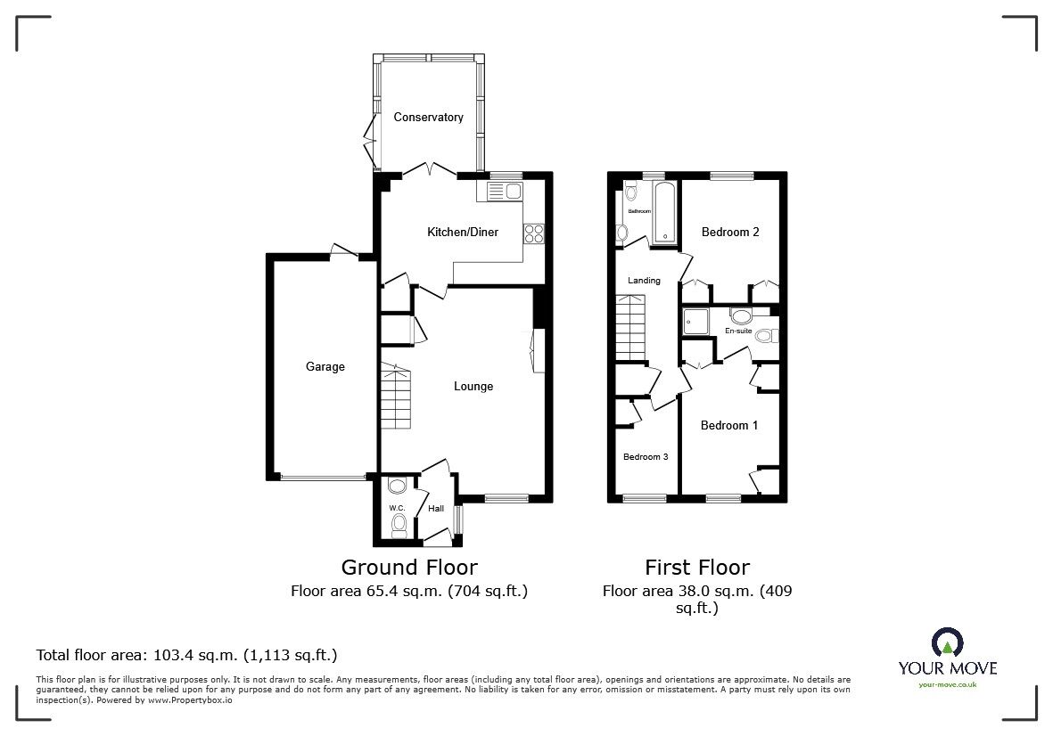 Floorplan of 3 bedroom Semi Detached House for sale, Rayleigh Close, Allington, Kent, ME16