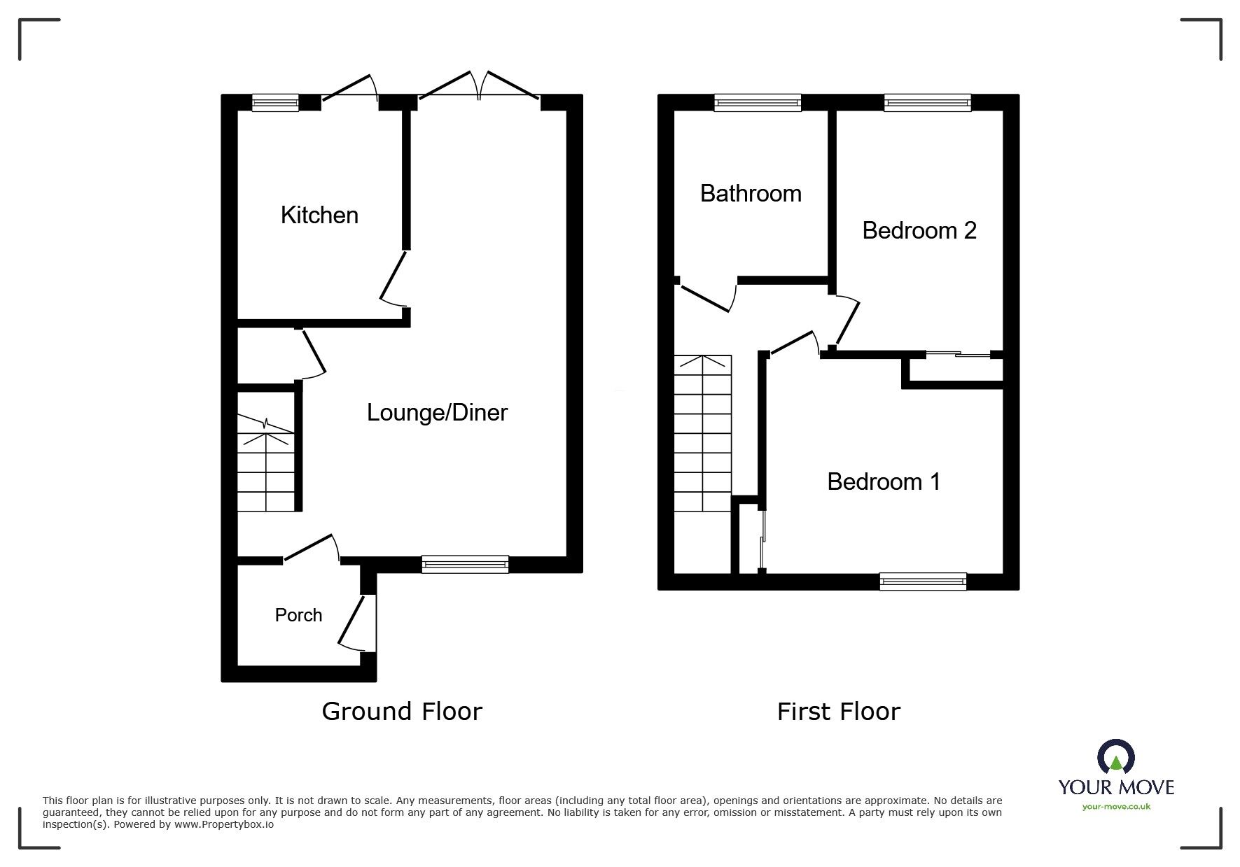 Floorplan of 2 bedroom End Terrace House for sale, Bicknor Road, Maidstone, Kent, ME15