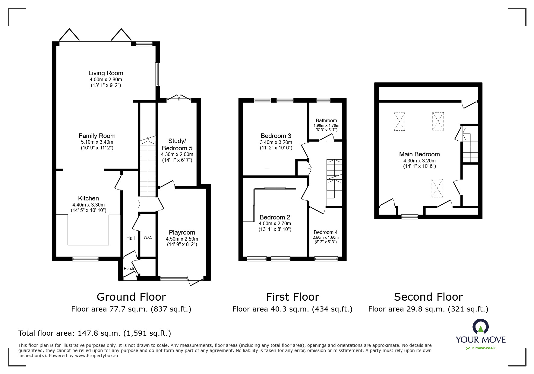 Floorplan of 4 bedroom End Terrace House for sale, St. Martins Close, Detling, Kent, ME14