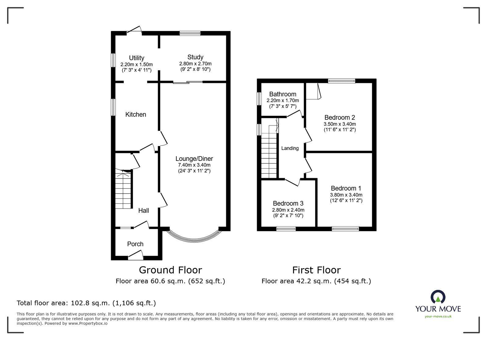 Floorplan of 3 bedroom Semi Detached House for sale, Taylor Road, Snodland, Kent, ME6