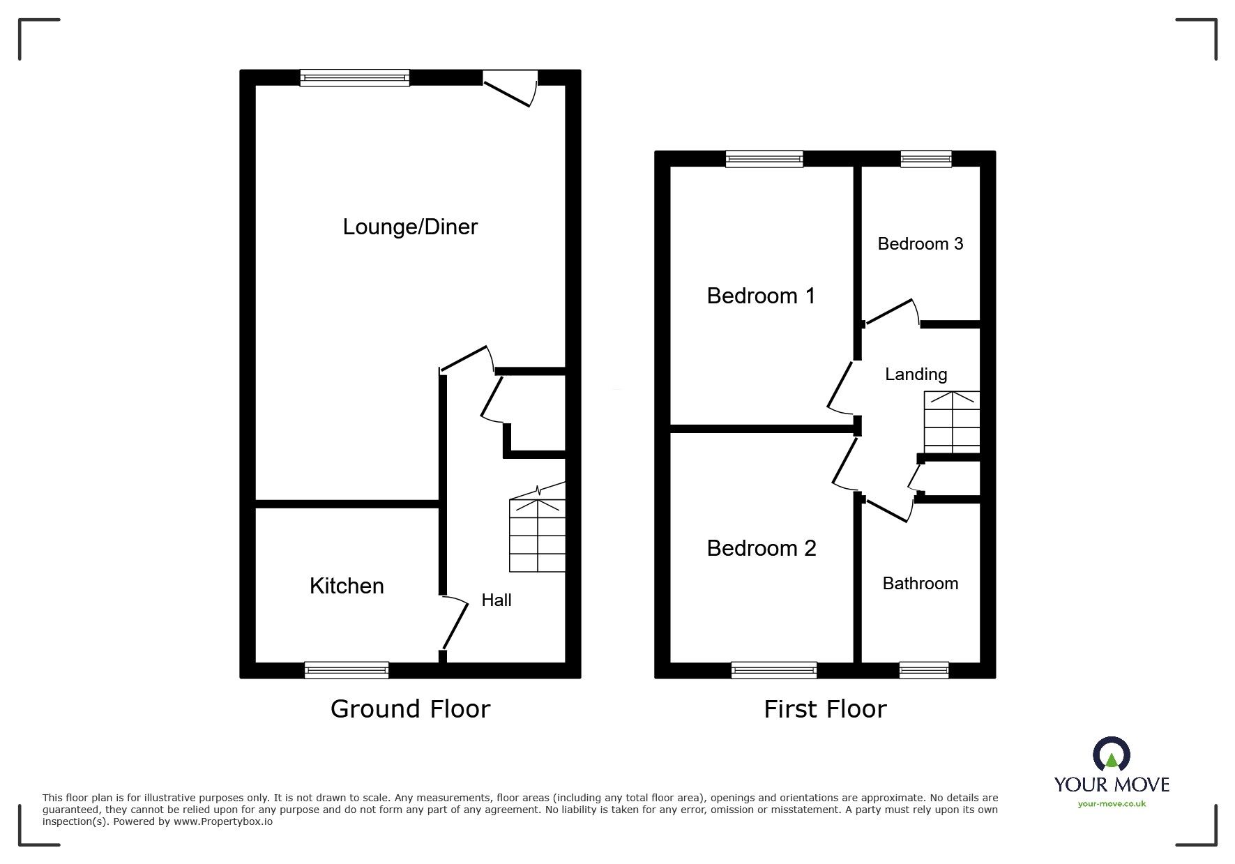 Floorplan of 3 bedroom Semi Detached House for sale, Blean Square, Vinters Park, Maidstone, Kent, ME14