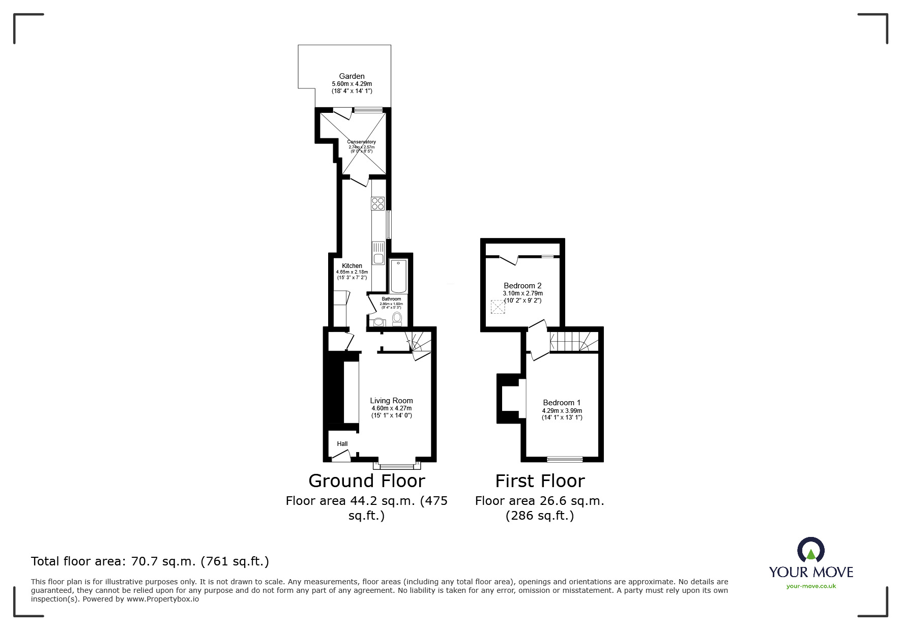 Floorplan of 2 bedroom Mid Terrace House for sale, Fermor Cottages, Headcorn Road, Kent,, ME17
