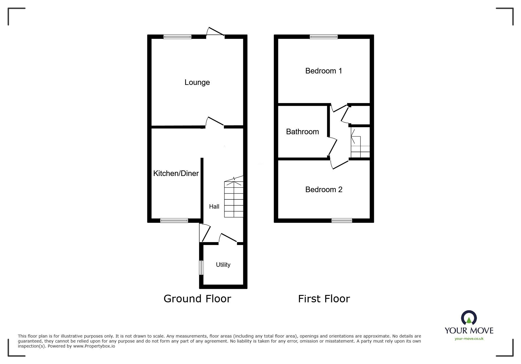 Floorplan of 2 bedroom Mid Terrace House for sale, Stanhope Close, Maidstone, Kent, ME14