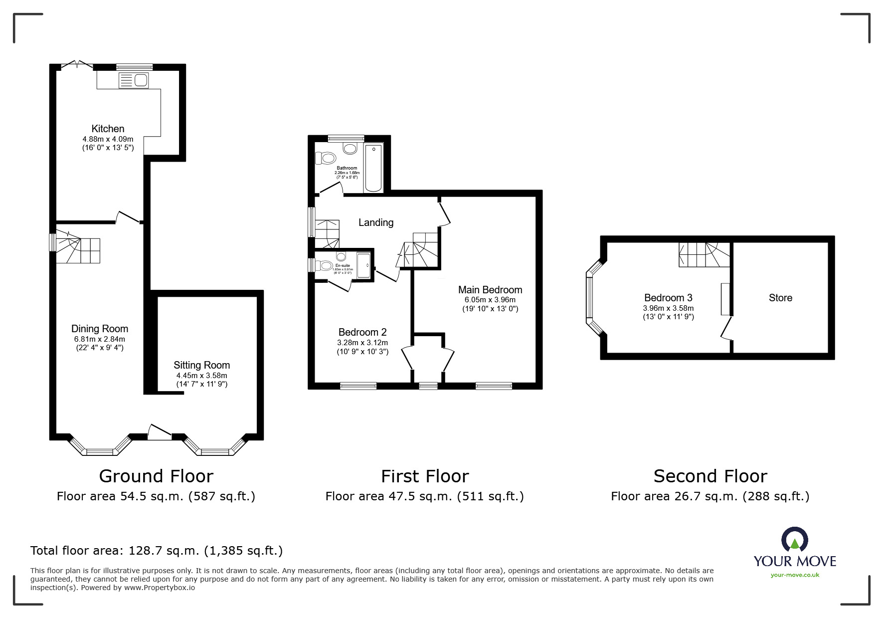 Floorplan of 3 bedroom End Terrace House for sale, Church Square, Lenham, Maidstone, ME17