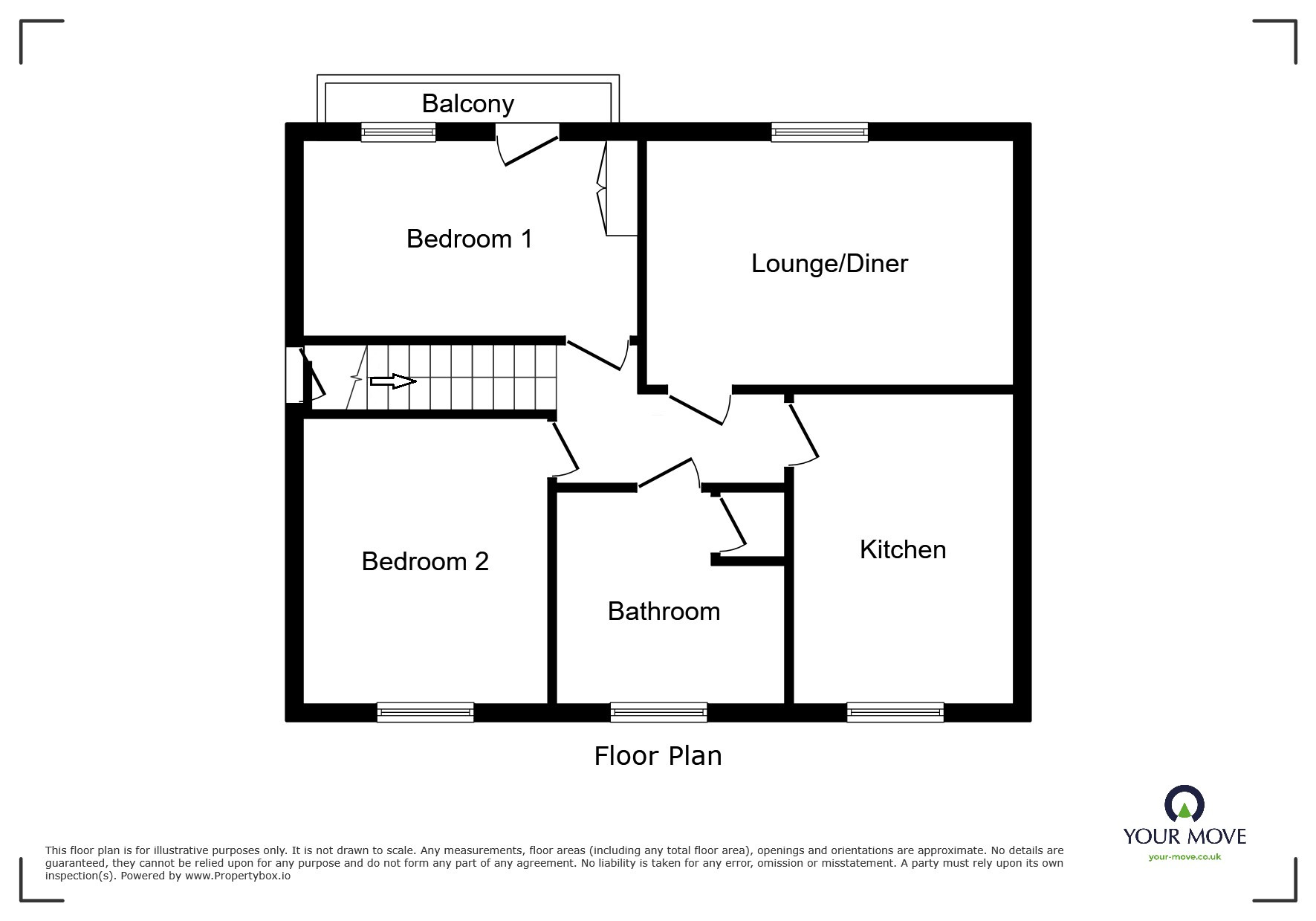 Floorplan of 2 bedroom  Flat for sale, Northfleet Close, Maidstone, Kent, ME14
