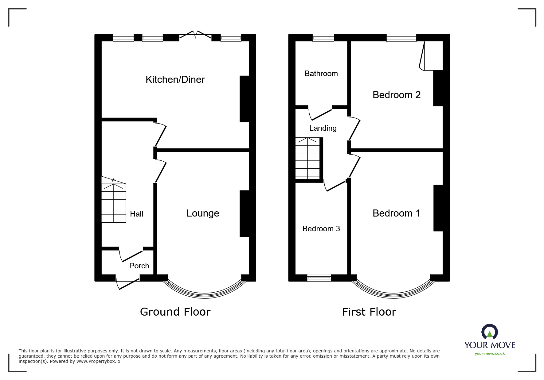 Floorplan of 3 bedroom Mid Terrace House for sale, Birch Tree Way, Maidstone, Kent, ME15