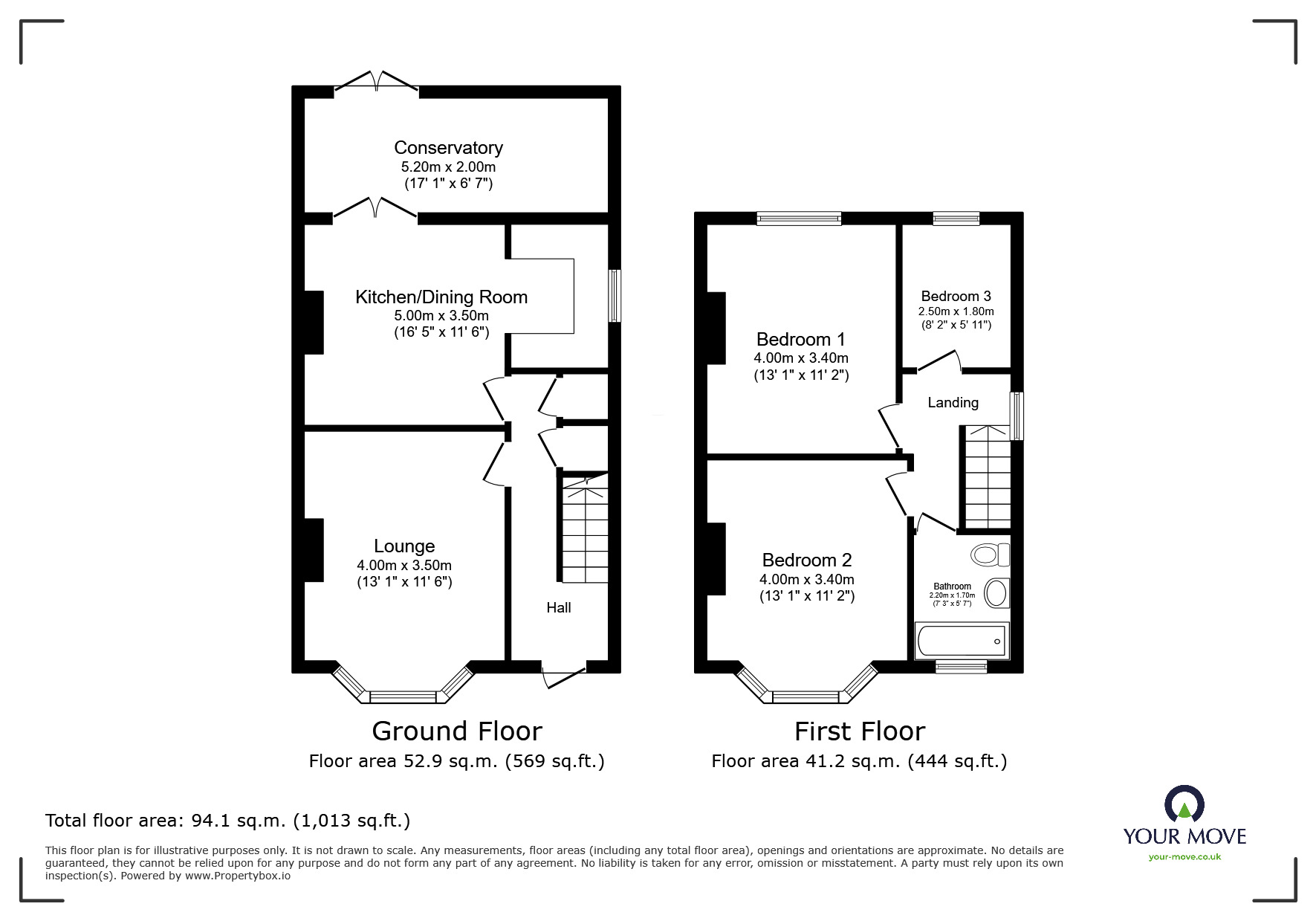 Floorplan of 3 bedroom Semi Detached House for sale, College Road, Maidstone, Kent, ME15