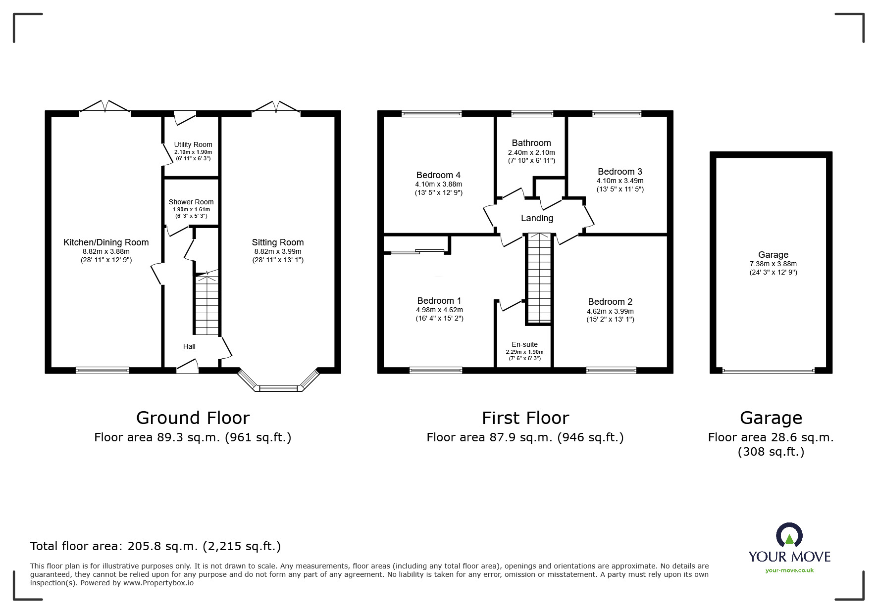 Floorplan of 4 bedroom Detached House for sale, The Glebe, Yalding, Kent, ME18