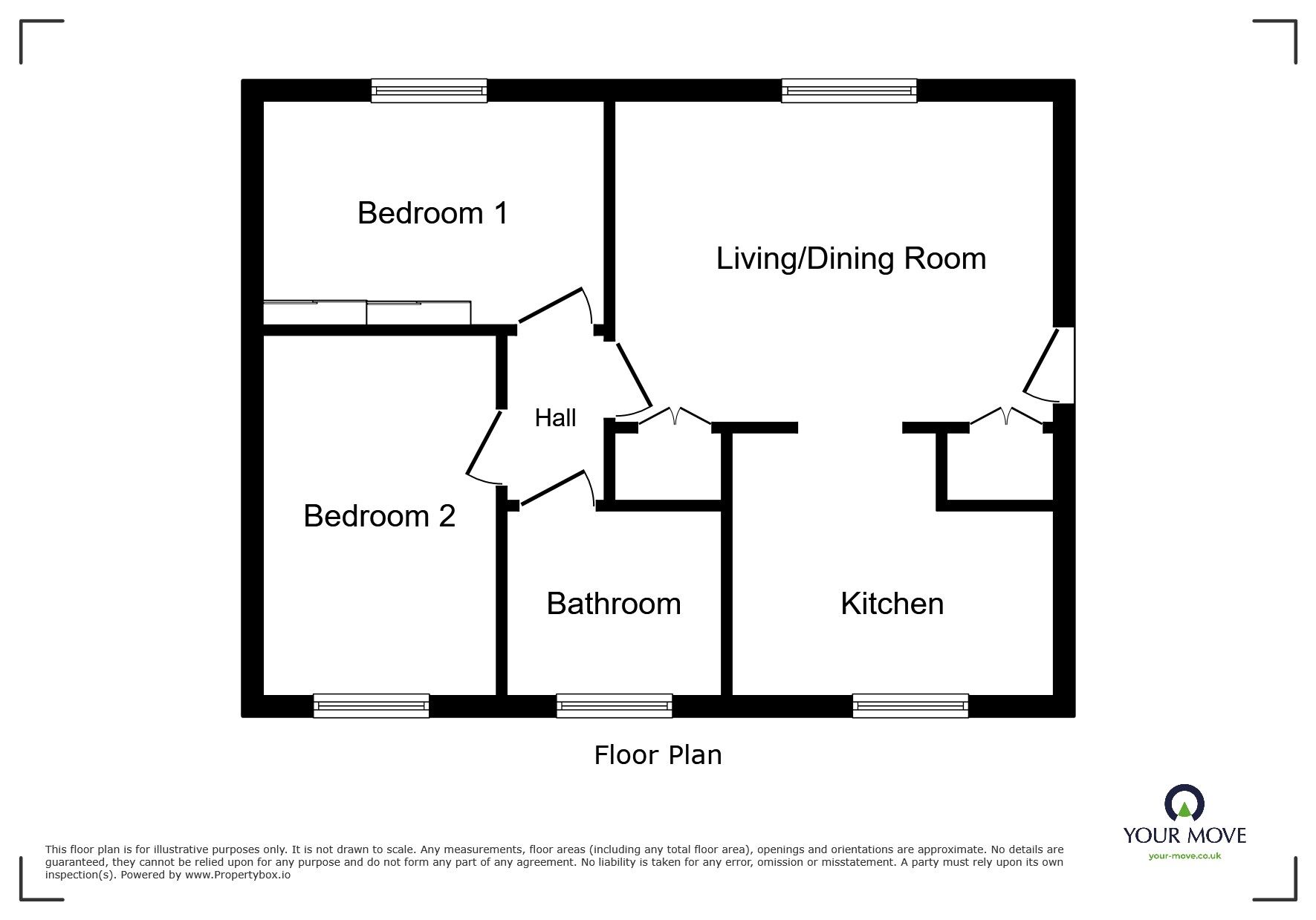 Floorplan of 2 bedroom  Flat for sale, Tonbridge Road, Maidstone, Kent, ME16