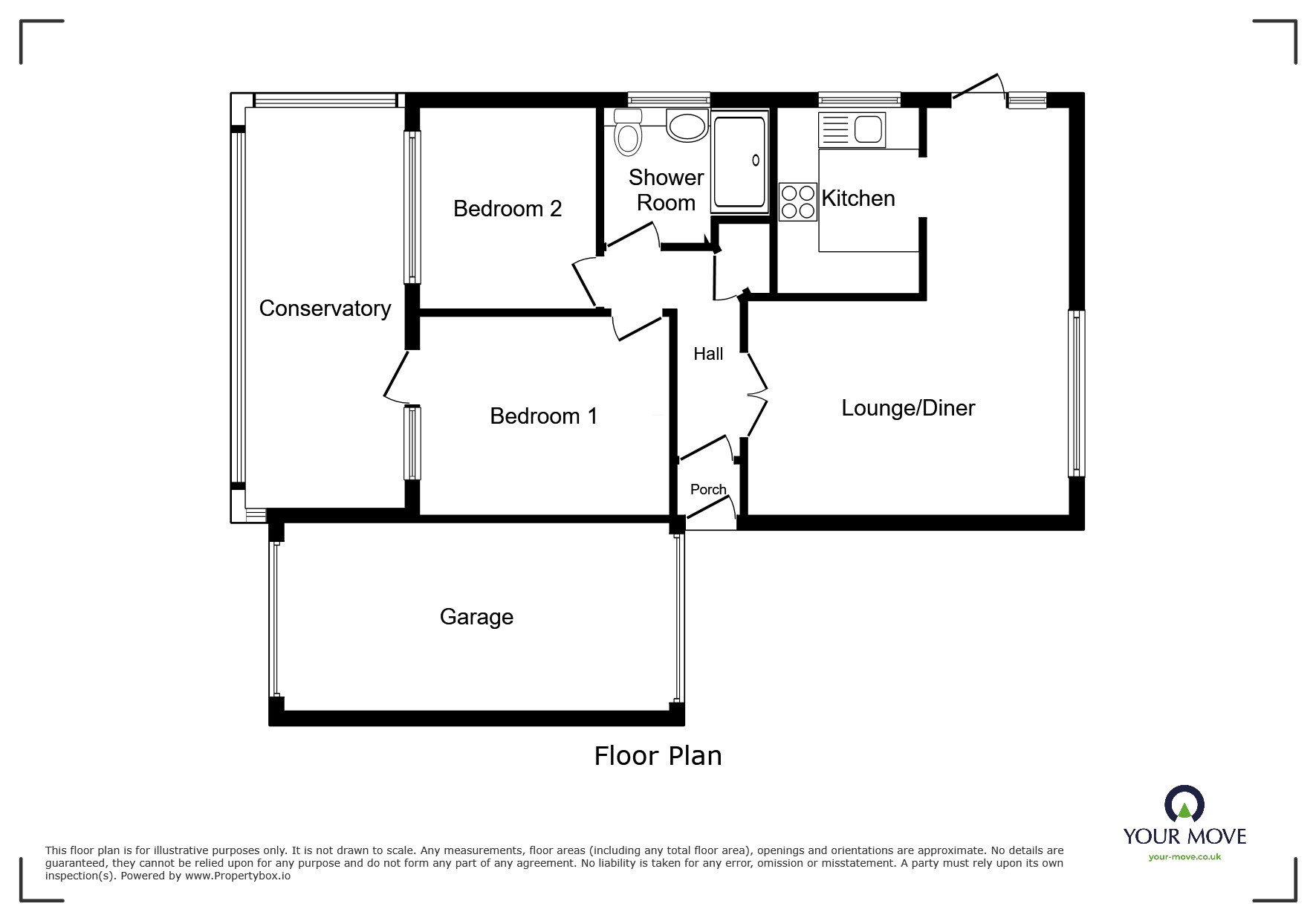 Floorplan of 2 bedroom Detached Bungalow for sale, Beauworth Park, Maidstone, Kent, ME15