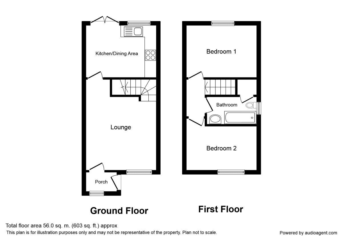 Floorplan of 2 bedroom Semi Detached House for sale, Willow Rise, Downswood, Kent, ME15