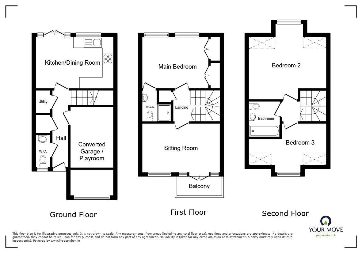 Floorplan of 3 bedroom Semi Detached House for sale, Finch Close, Faversham, Kent, ME13
