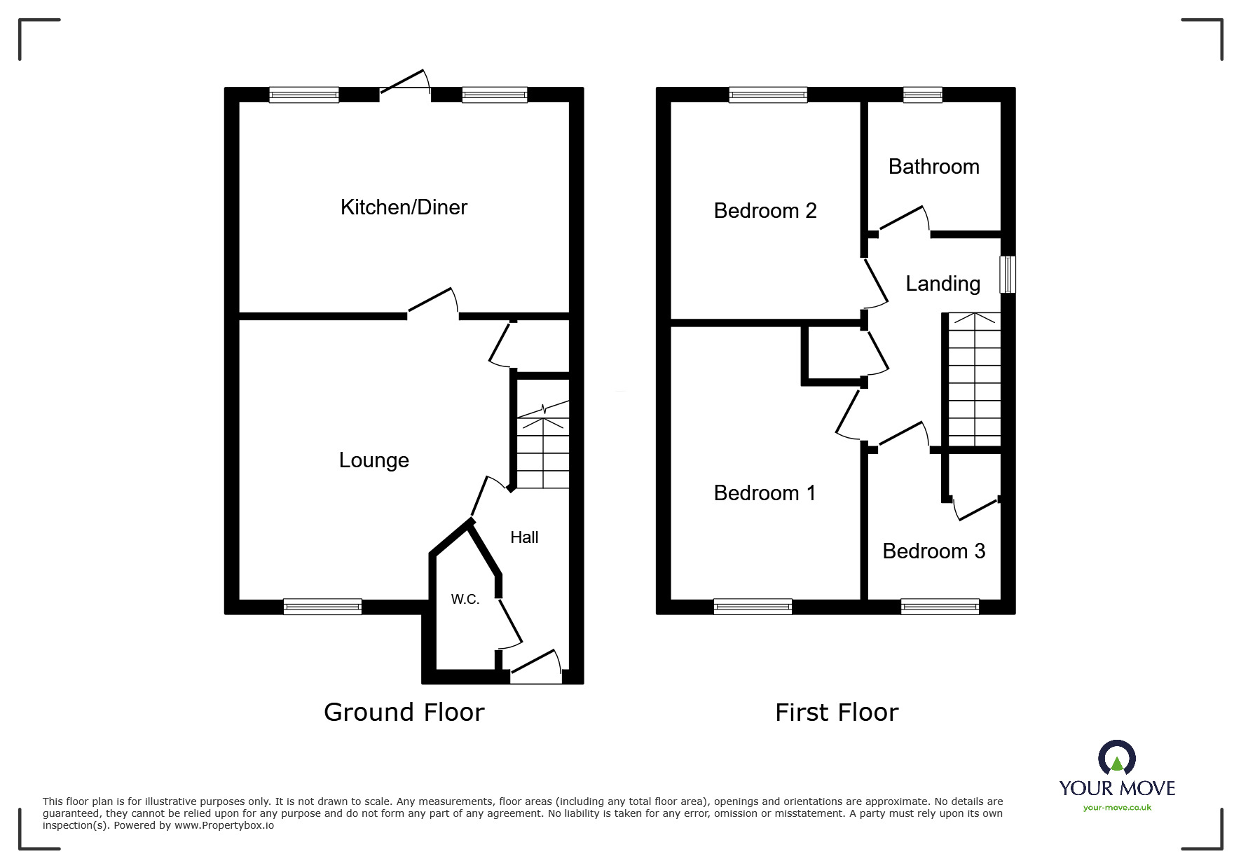 Floorplan of 3 bedroom End Terrace House for sale, Lacock Gardens, Maidstone, Kent, ME15