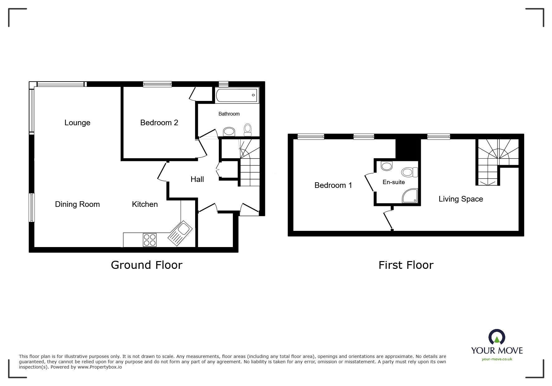 Floorplan of 2 bedroom  Flat for sale, Buckland Rise, Maidstone, Kent, ME16