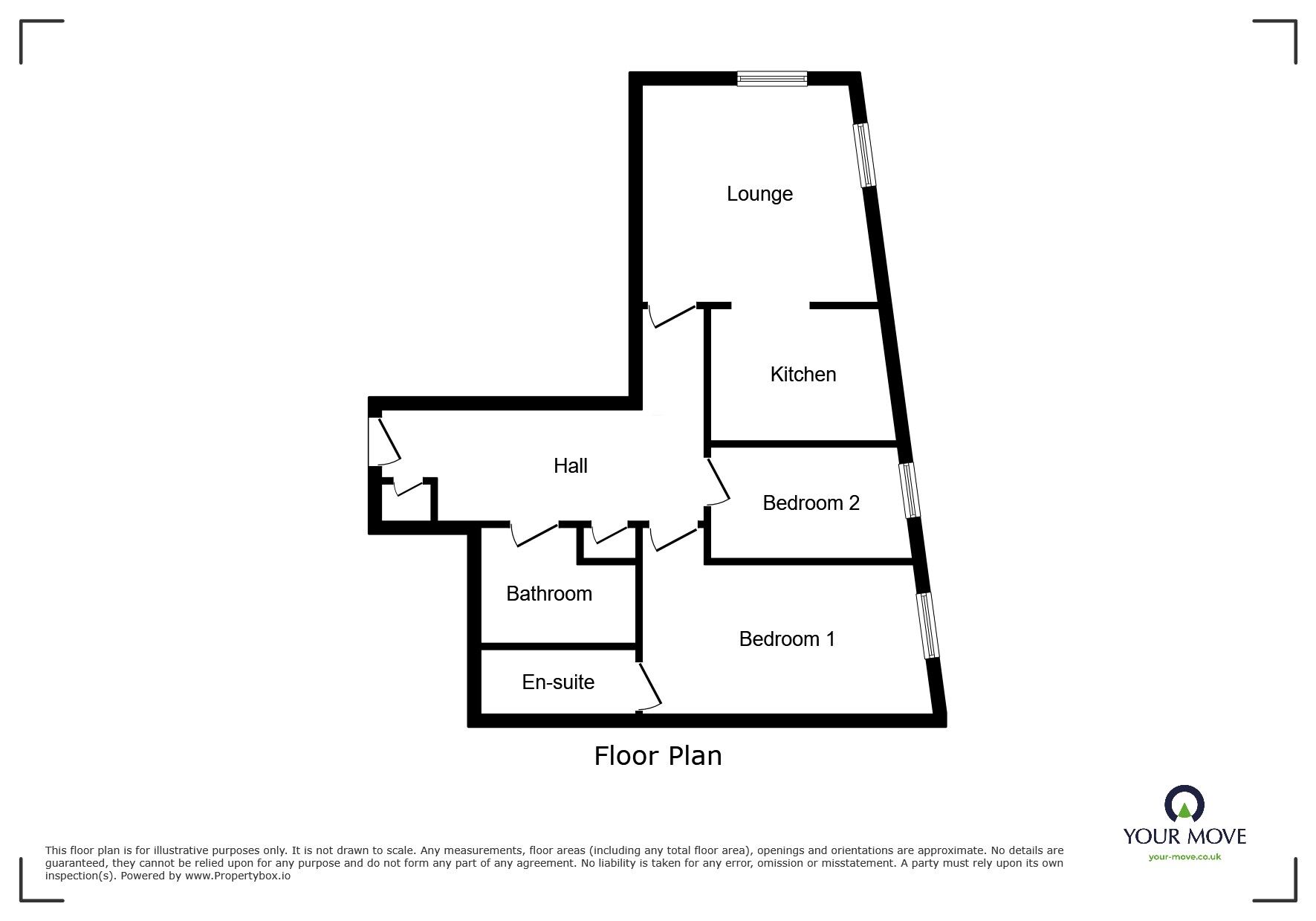 Floorplan of 2 bedroom  Flat for sale, Bambridge Court, Maidstone, Kent, ME14