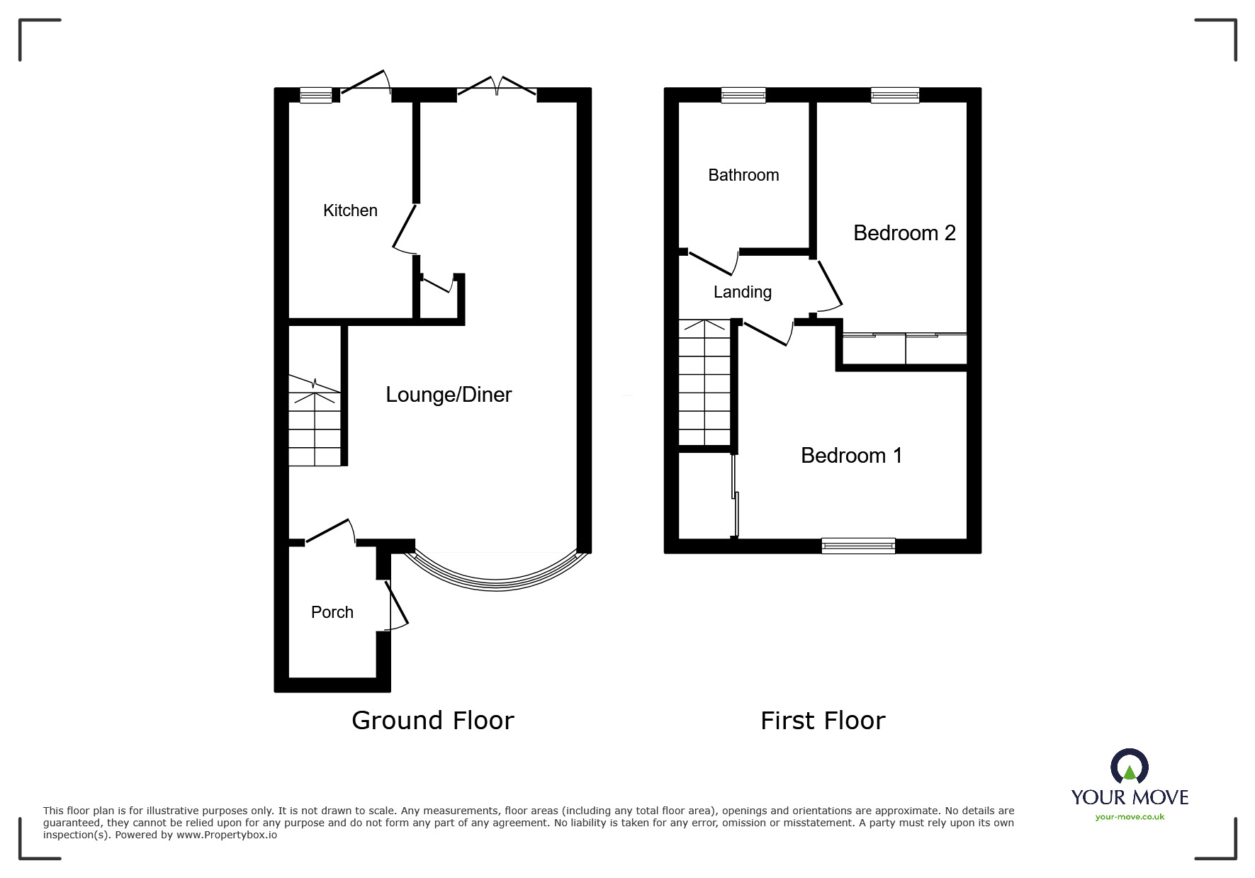 Floorplan of 2 bedroom Mid Terrace House for sale, Highcroft Green, Maidstone, Kent, ME15
