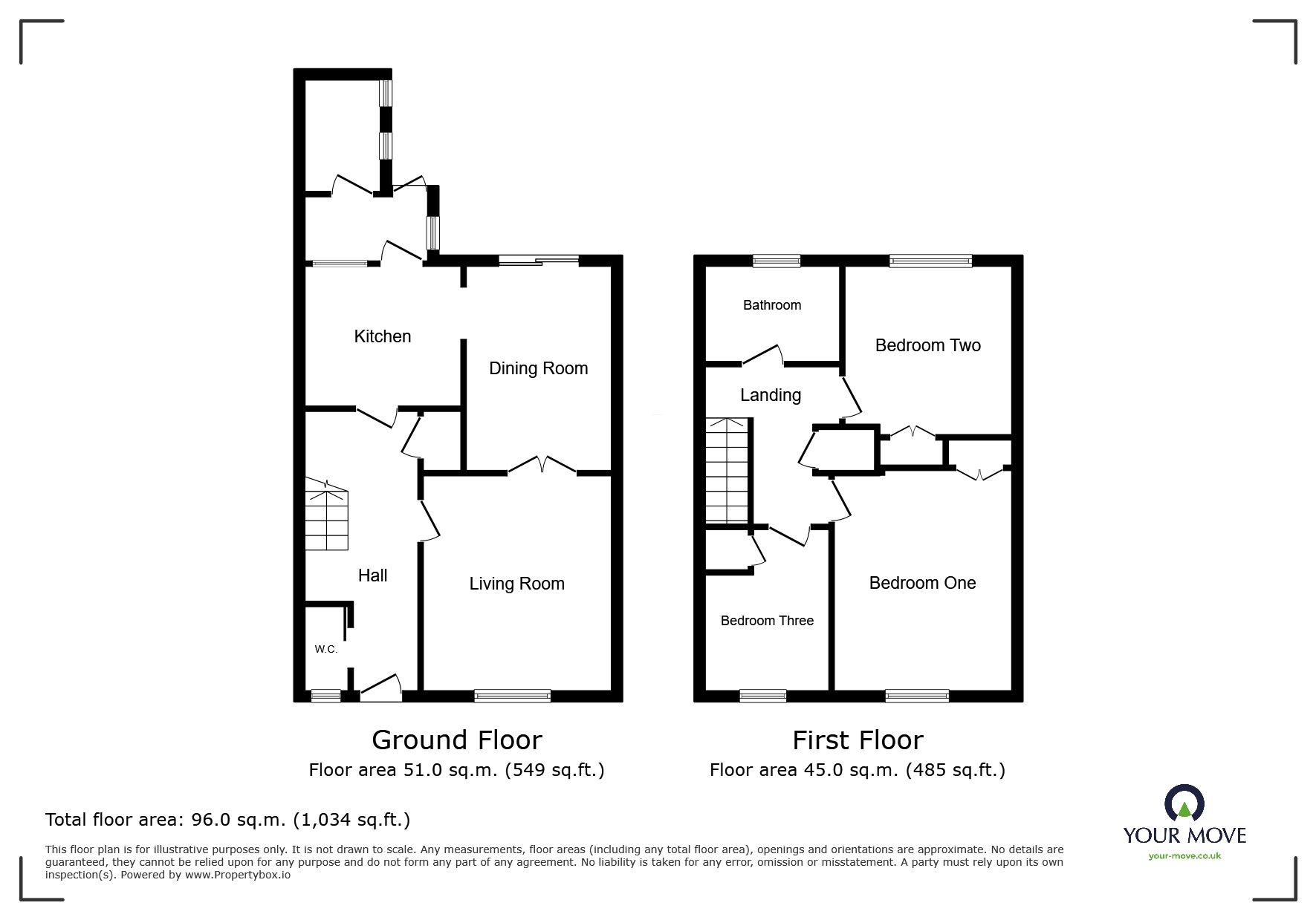 Floorplan of 3 bedroom Mid Terrace House for sale, Douglas Road, Lenham, Kent, ME17