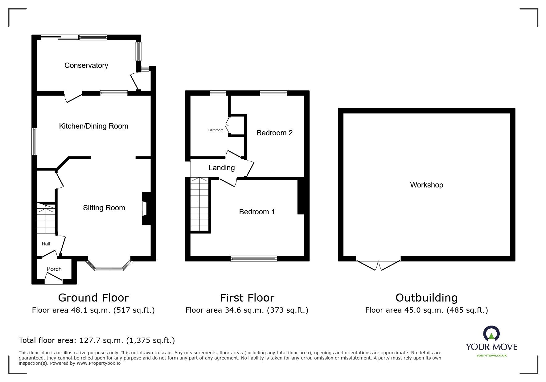 Floorplan of 2 bedroom End Terrace House for sale, Mangravet Avenue, Maidstone, Kent, ME15
