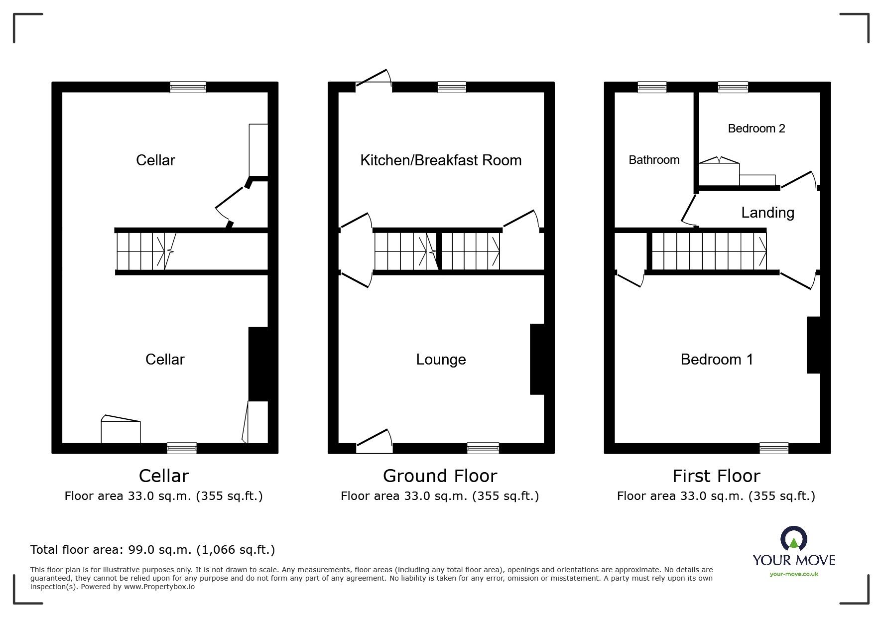 Floorplan of 2 bedroom House for sale, Kingsley Road, Maidstone, Kent, ME15