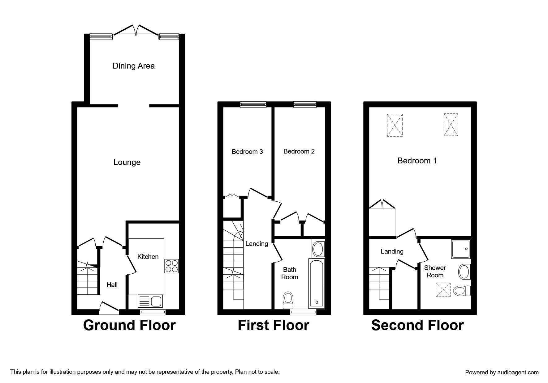 Floorplan of 3 bedroom House for sale, Peacock Mews Springvale, Kent, ME16
