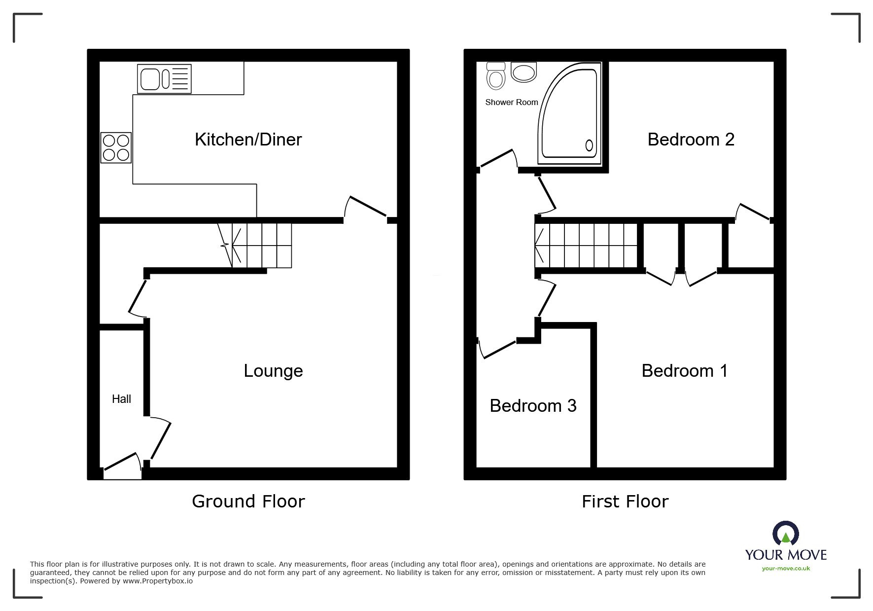 Floorplan of 3 bedroom End Terrace House for sale, Dixon Close, Maidstone, Kent, ME15