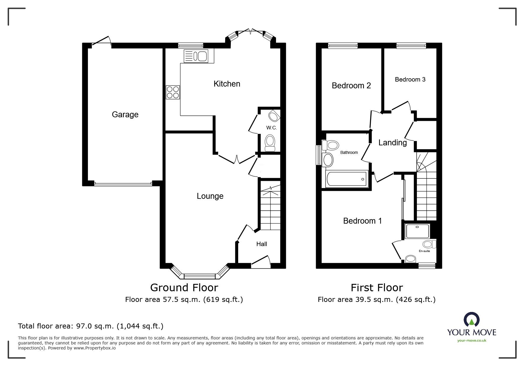 Floorplan of 3 bedroom Semi Detached House for sale, Pearwood Road, Allington, Kent, ME16