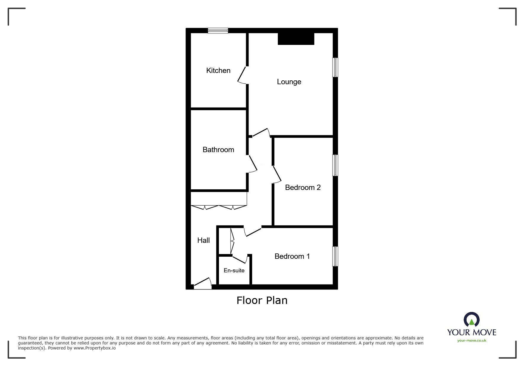 Floorplan of 2 bedroom Flat for sale, Lindisfarne Gardens, Maidstone, Kent, ME16