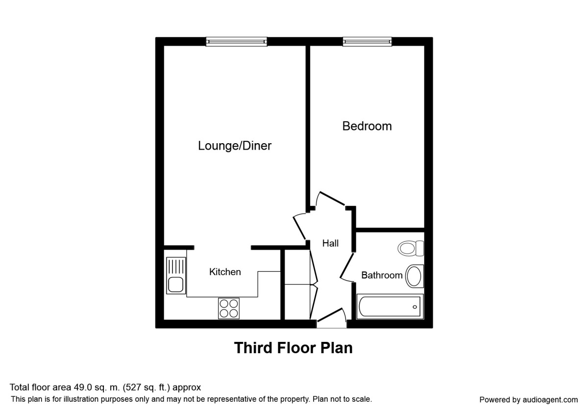 Floorplan of 1 bedroom Flat for sale, McKenzie Court, Maidstone, Kent, ME14