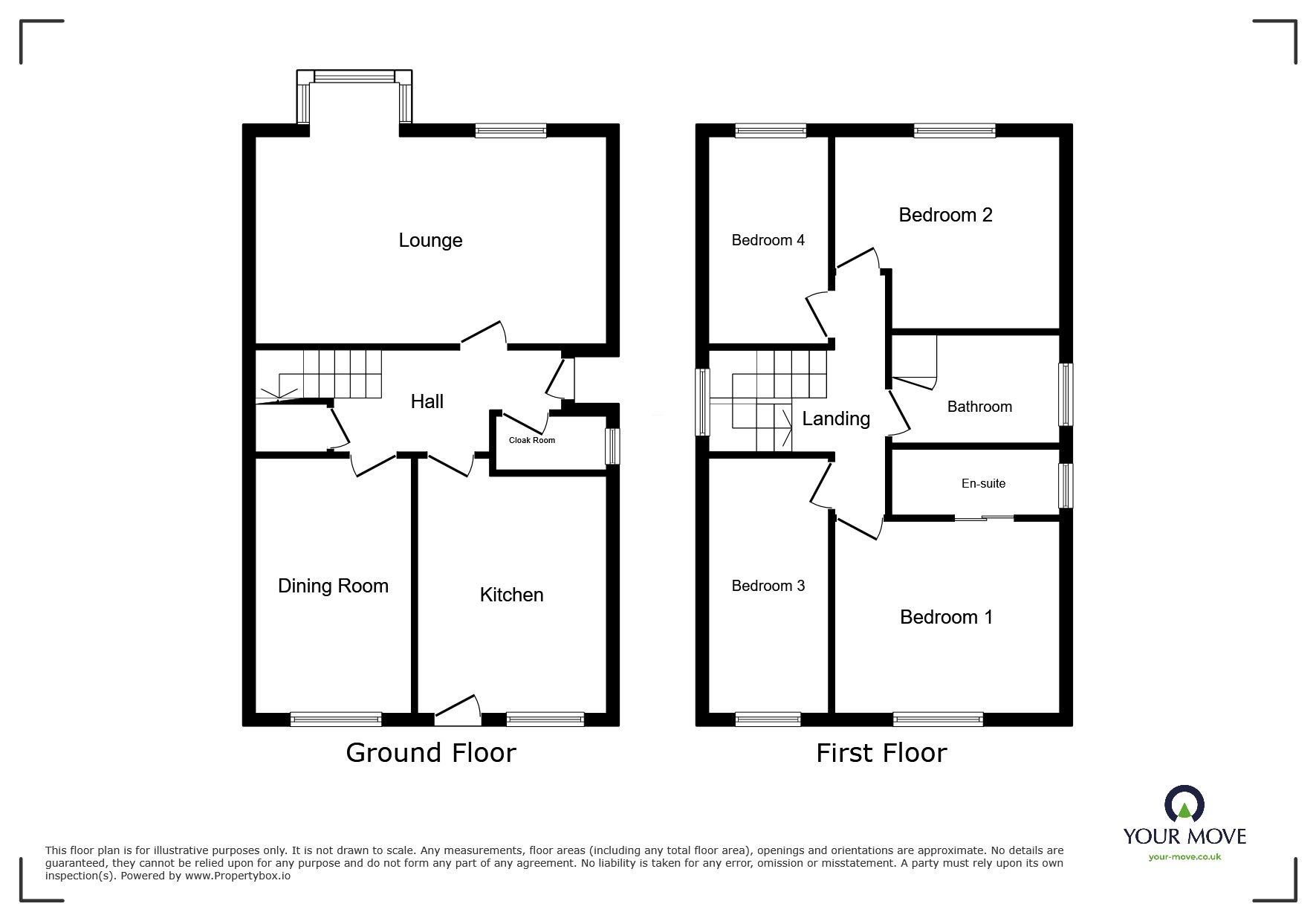 Floorplan of 4 bedroom Detached House for sale, Horton Downs, Downswood, Kent, ME15
