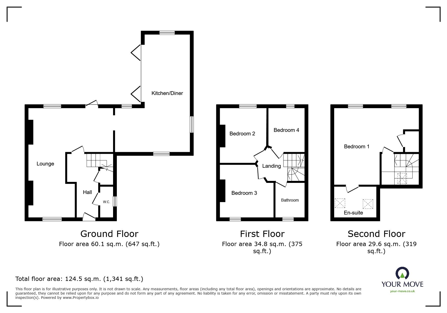 Floorplan of 4 bedroom Semi Detached House for sale, Buckland Road, Maidstone, Kent, ME16
