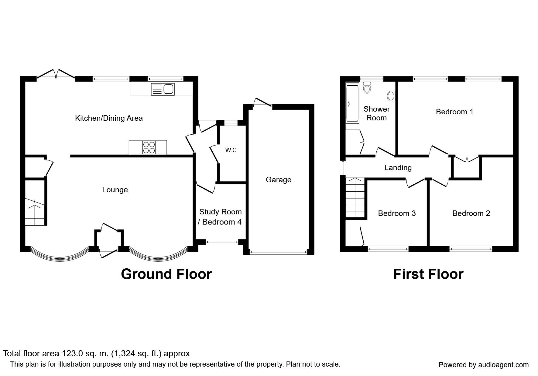 Floorplan of 4 bedroom Detached House for sale, Cavendish Way, Bearsted, Kent, ME15