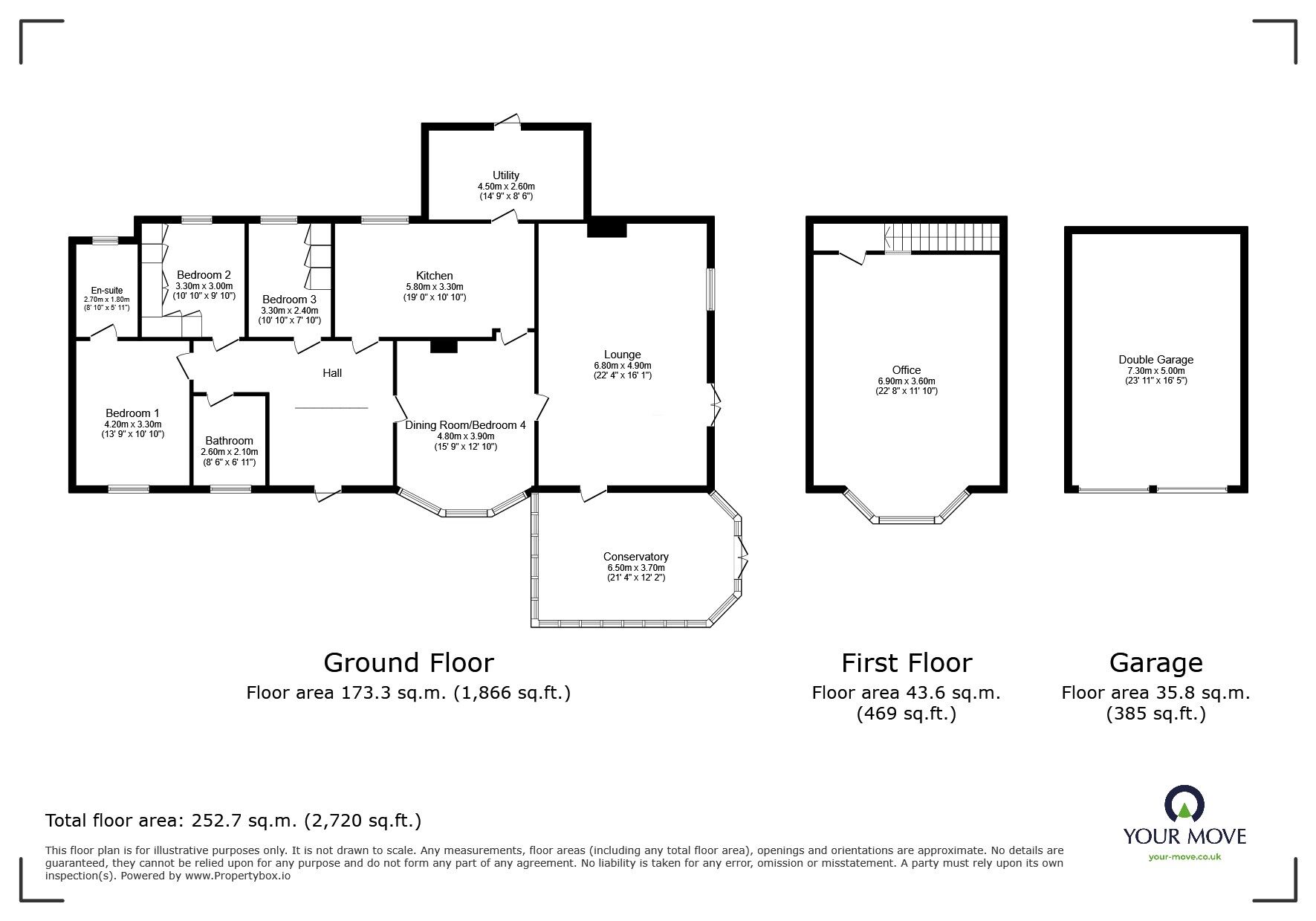 Floorplan of 4 bedroom Detached Bungalow for sale, Hockers Lane, Weavering, Kent, ME14