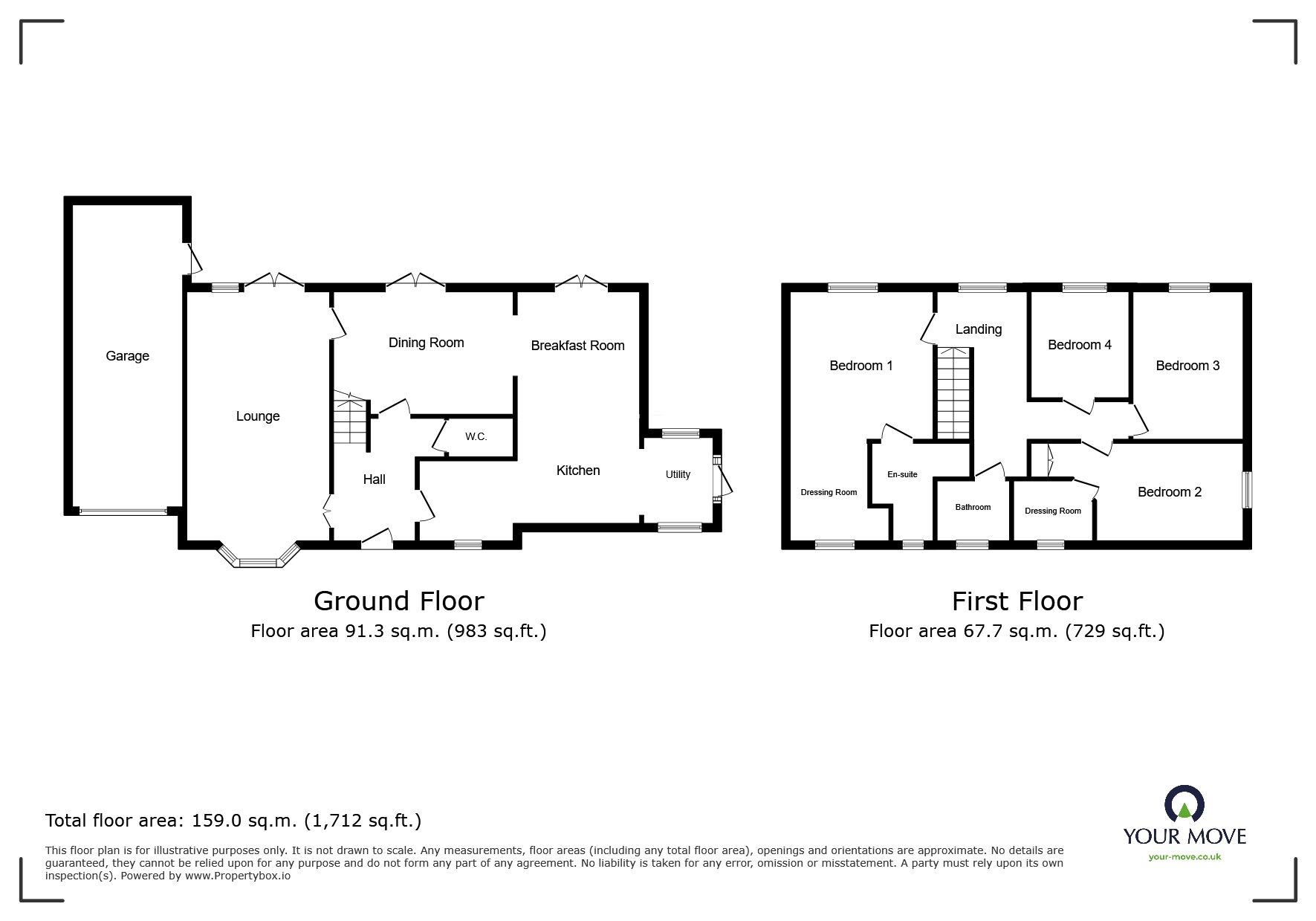 Floorplan of 4 bedroom Detached House for sale, Oakwood Court, Maidstone, ME16