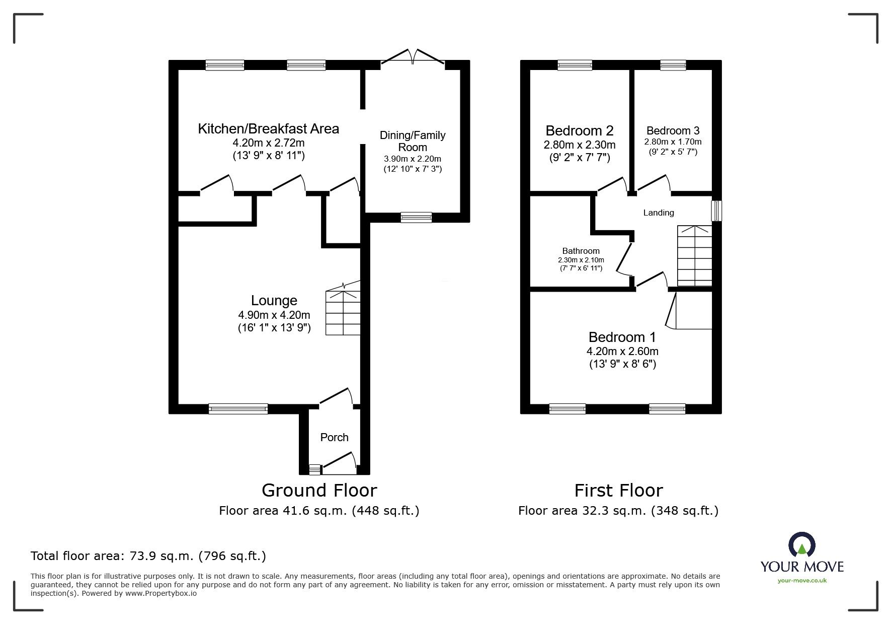 Floorplan of 3 bedroom End Terrace House for sale, Harvest Ridge, Leybourne, Kent,, ME19