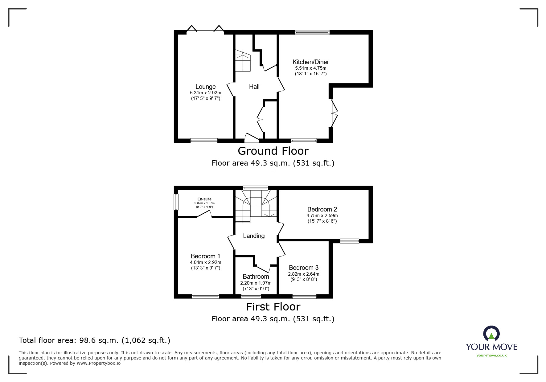Floorplan of 3 bedroom Detached House for sale, Westmorland Road, Maidstone, Kent, ME15