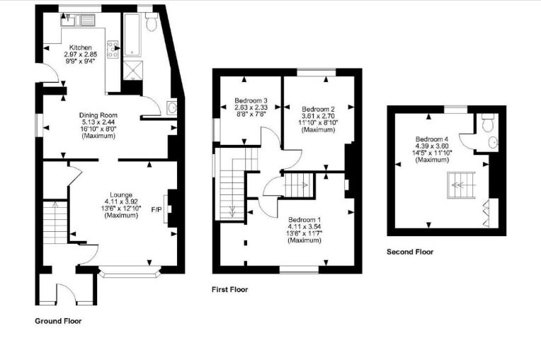 Floorplan of 4 bedroom Semi Detached House for sale, Forge Lane, East Farleigh, Kent, ME15